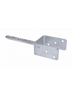 Pätka stĺpika U 141x120x324mm, 4mm žiarový pozink, priemer nohy 18mm, počet dier s priemerom 11mm-6ks