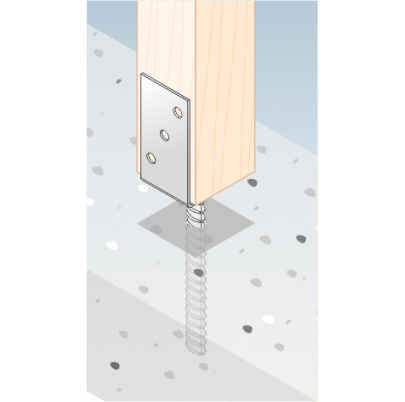 Pätka stĺpika U 61x120x324mm, 4mm žiarový pozink, priemer nohy 16mm, počet dier s priemerom 11mm-6ks
