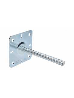 Pätka stĺpika s podstavcom 130x205mm, 3mm pozink, počet dier s priemerom 12mm-4ks, počet otvorov 6/9mm-4ks