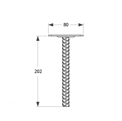 Pätka stĺpika s podstavcom 80x202mm, 3mm pozink, počet dier s priemerom 12mm-4ks, počet otvorov 6/4mm-4ks