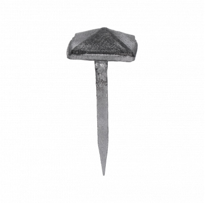 Ozdobný kovaný štvorcový klinec, hlavička 23x23x10mm, hrot 3x2x34mm, bez povrchovej úpravy