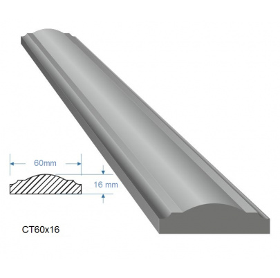 Madlo 60x16mm, dĺžka 6000 mm, cena za KUS