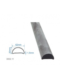 Madlová tyč dutá 62x30x1,5mm, vzor kôra, dĺžka 6000 mm, cena za KUS