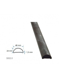 Madlová tyč dutá 48x24x1,5mm, hladká, dĺžka 3000 mm, cena za KUS