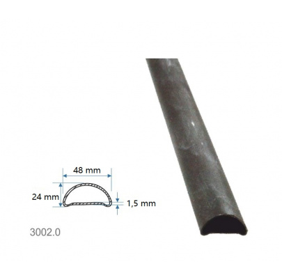 Madlová tyč dutá 48x24x1,5mm, hladká, 3000mm, cena za KUS
