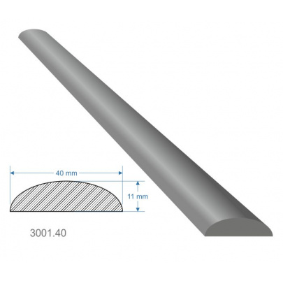 Madlo D 40x11x3000mm, cena za KUS