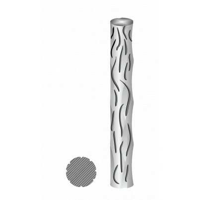 Tyč kruhová plná 10mm, čierna S235, zdobená-vzor réva L=3000mm, cena za 1ks(3m)