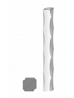 Tyč štvorcová plná 12x12mm, čierna S235, zdobená po hranách L=1000mm, cena za 1ks(1m)