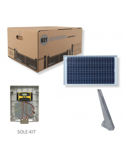 SOLE-KIT Solárny KIT BEZ BATÉRIE! pre 24V pohony KEY. KIT obsahuje:solárny panel 30W, riadiacu jednotku, držiak na panel