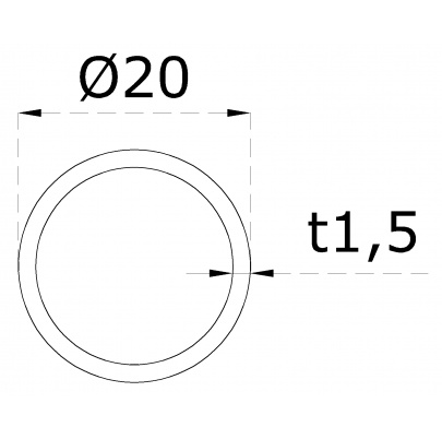 Trubka ø 20x1,5mm, cena za 1ks(2m), brúsená nerez K320/AISI304
