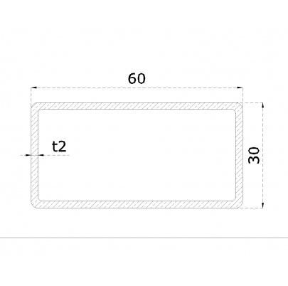 Profil uzatvorený 60x30x2mm, cena za 1ks(2m), brúsená nerez K320 /AISI304