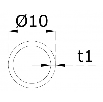 Trubka ø 10x1mm, cena za 1ks(4m), brúsená nerez /AISI304