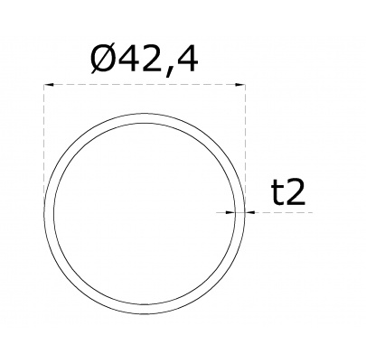 Trubka ø 42,4x2mm, cena za 1ks(2m), brúsená nerez K320/AISI316