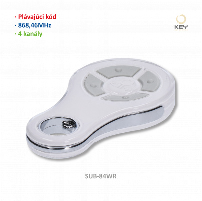 DOPREDAJ! Vysielač 4-kanálový, 868MHz, plávajúci kód, biely