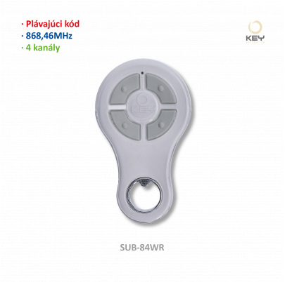 DOPREDAJ! Vysielač 4-kanálový, 868MHz, plávajúci kód, biely