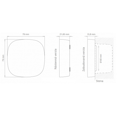 Tlačítkový káblový spínač, LED RGB, potrebný decodér 9 EGKD2
