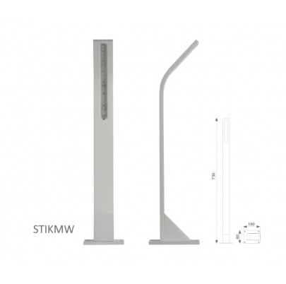 Vonkajšie LED osvetlenie STIK M, farba RAL9010, H-750mm