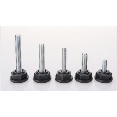 ø-30mm, M10x40mm, H-40mm, Bezkĺbová plastová nivelačná nožička, závitovo-nastavitelná.