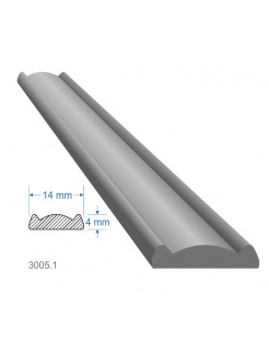 Pásovina plochá 14x4x2000mm s oblúčikom, mäkká, cena za KUS