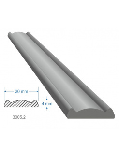 Pásovina plochá 20x4x3000mm s oblúčikom, mäkká, cena za KUS