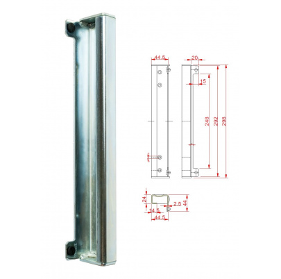 Doraz pre bránku, 292x45x44mm, pravý/ľavý, ZN povrch