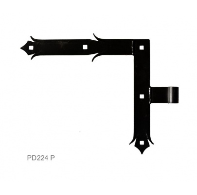 Kovanie ozdobné, 250x290mm pre čap  14mm, povrch čierny lak