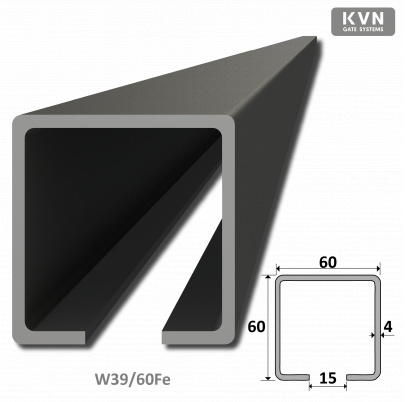 C profil 60x60x4mm čierny Fe, dĺžka 5m
