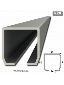 C profil 80x85x5mm pozinkovaný, dĺžka 1m