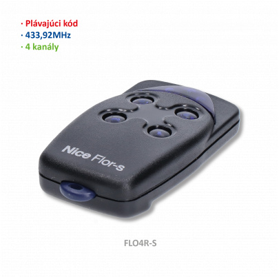 Vysielač 4-kanálový, 433MHz, plávajúci kód, čierny