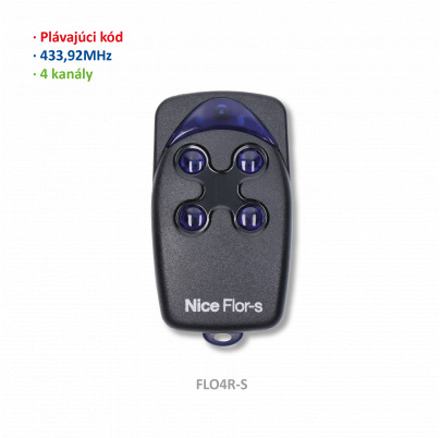 Vysielač 4-kanálový, 433MHz, plávajúci kód, čierny