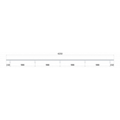 Madlo 4250mm /leštená nerez /AISI304, set:5ks úchyt, madlo ø 42.4mm s ukončením