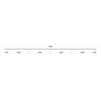 Madlo 4500mm /leštená nerez /AISI304, set:5ks úchyt, madlo ø 42.4mm s ukončením
