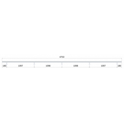 Madlo 4750mm /leštená nerez /AISI304, set:5ks úchyt, madlo ø 42.4mm s ukončením