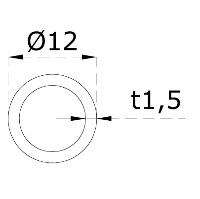 Trubka ø 12x1,5mm, cena za 1ks(1m), brúsená nerez K320/AISI316
