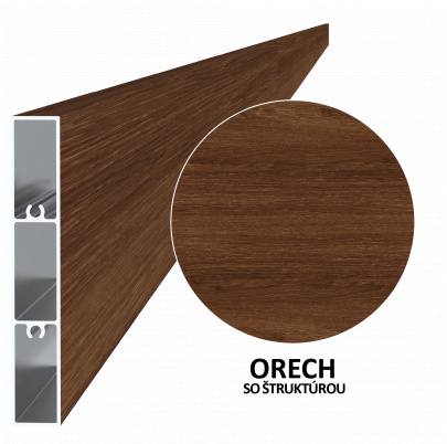 Profil 100x16mm, L-6000mm, práškový lak, štruktúra ORECH