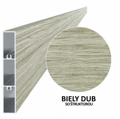 Profil na výplň 100x16x6000mm, materiál EN AW-6060 T66, hliník s povrchovou úpravou drevo dekor,odtieň biely dub, cena za KUS