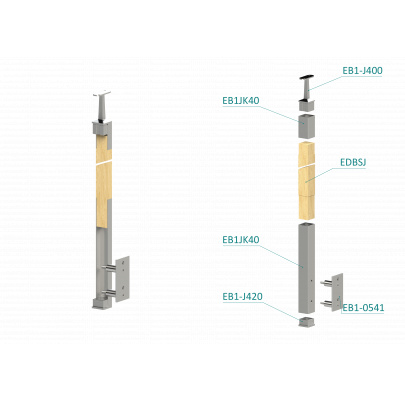 Drevený stĺp, bočné kotvenie, bez výplne