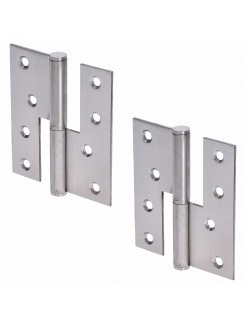 Nerezové pánty 2ks (pravé), 100x88x2.5mm, max. nosnosť: 80 kg (2 pánty), brúsená nerez K320 /AISI304