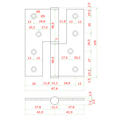 Pánty (pravé), max. nosnosť: 80kg, brúsená nerez AISI304