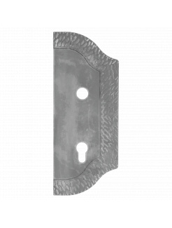 Štít 265x105x3mm s otvormi, rozteč 90mm,  otvor pre kľučku ø 19mm, zdobený, pravý, pre zámok ZM90/80