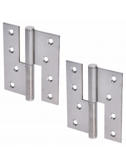 Nerezové pánty 2ks (ľavé), 100x88x2.5mm, max. nosnosť: 80 kg (2 pánty), brúsená nerez K320 /AISI304