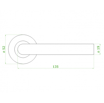 DOPREDAJ! Kľučka bez dolnej rozety, brúsená nerez AISI304