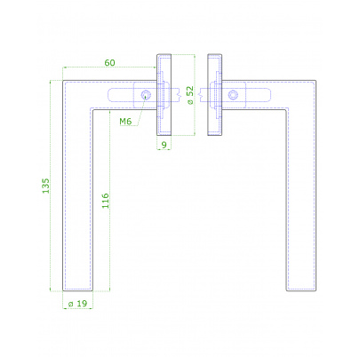 DOPREDAJ! Kľučka bez dolnej rozety, brúsená nerez AISI304