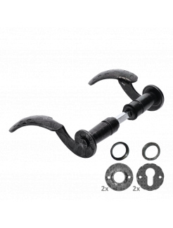 Kľučka-set 135x80mm, ø 19 mm, čierny zinok