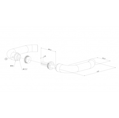 LOCINOX® 3006B kľučka, elox Al, čierna