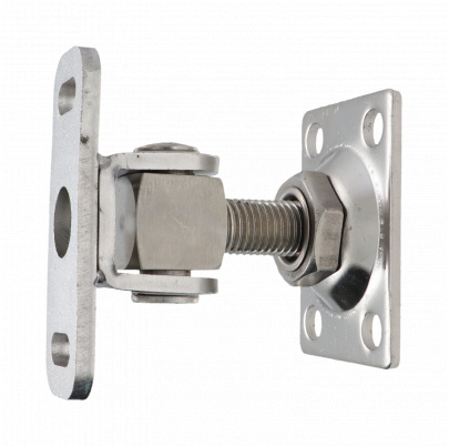 Záves M16 s platňou 75 x 55 mm, otvárateľný 90°, nastaviteľný, nerezový