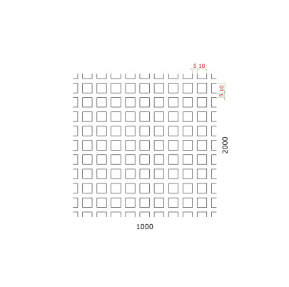 Dierovaný plech Fe, otvor:10x10mm, rozteč:15mm,1000x2000x1mm