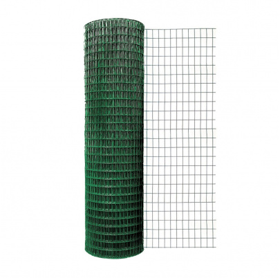 Zvárané pletené sito so zeleným PVC obalom, ø pletiva: 0.68mm, ø pletiva s PVC: 1.05mm, oko: 12.7x12.7mm, celkový rozmer: Výška x Šírka 1x25m