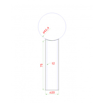 Prechod medzi stĺpom ø 42.4mm a kotviacou platňou, L:75mm