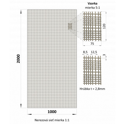 Dekoratívna sieť, nerez AISI 316 - len na objednávku